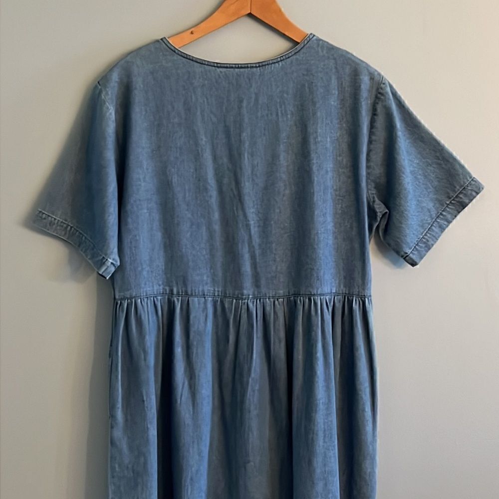 Women’s size 8 Vintage shirt sleeved Denim Dress 100% cotton prairie core - Picture 9 of 14